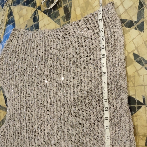 Eileen Fisher Open Weave Italian Yarn Box Top With Sparkles Size M - Picture 7 of 14
